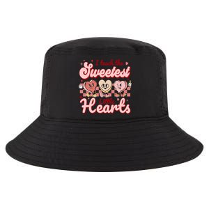 I Teach The Sweetest Hearts Retro Teacher Valentines Day Cool Comfort Performance Bucket Hat