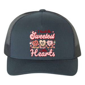 I Teach The Sweetest Hearts Retro Teacher Valentines Day Yupoong Adult 5-Panel Trucker Hat