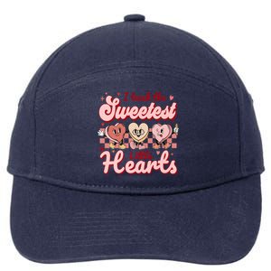 I Teach The Sweetest Hearts Retro Teacher Valentines Day 7-Panel Snapback Hat