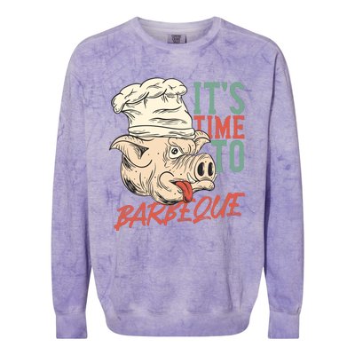 Its Time To Barbeque Colorblast Crewneck Sweatshirt