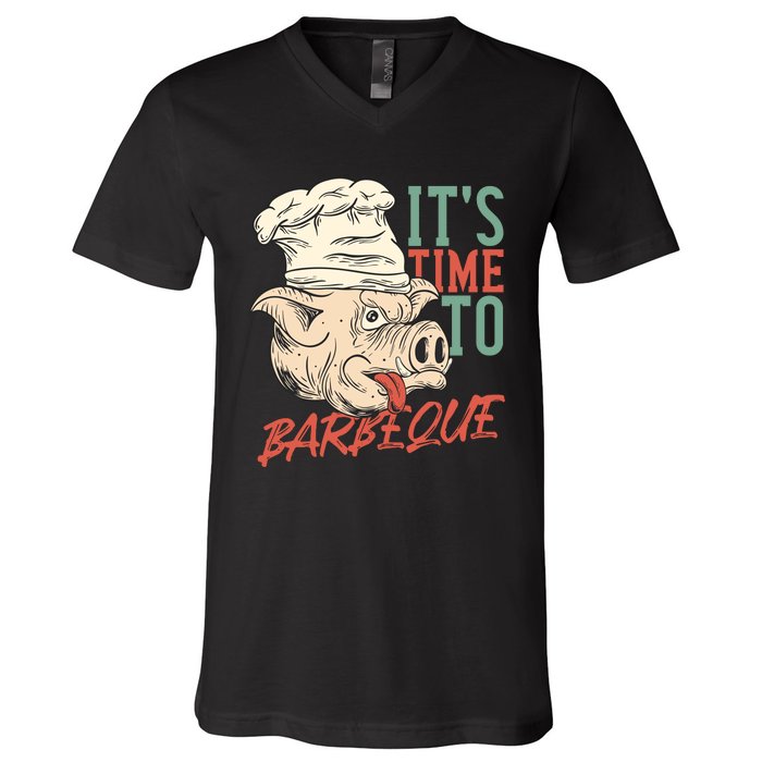 Its Time To Barbeque V-Neck T-Shirt