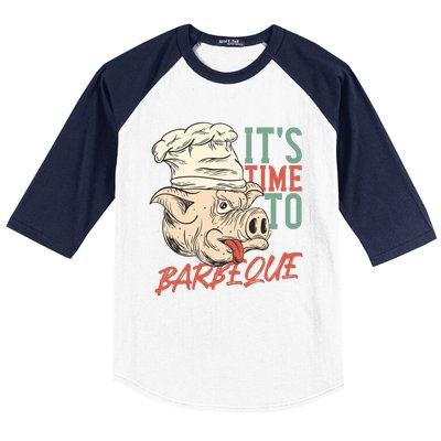 Its Time To Barbeque Baseball Sleeve Shirt