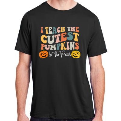 I Teach The Cutest Pumpkins In The Patch Teacher Fall Adult ChromaSoft Performance T-Shirt