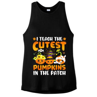 I Teach The Cutest Pumpkins In The Patch Halloween Spooky Ladies PosiCharge Tri-Blend Wicking Tank
