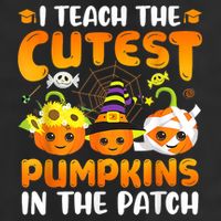 I Teach The Cutest Pumpkins In The Patch Halloween Spooky 7 Panel Mesh Trucker Snapback Hat