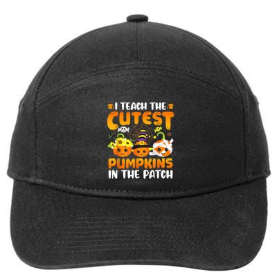 I Teach The Cutest Pumpkins In The Patch Halloween Spooky 7-Panel Snapback Hat