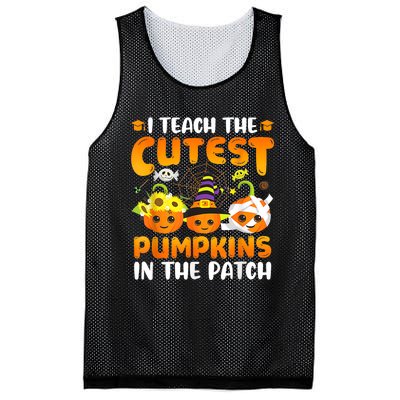 I Teach The Cutest Pumpkins In The Patch Halloween Spooky Mesh Reversible Basketball Jersey Tank