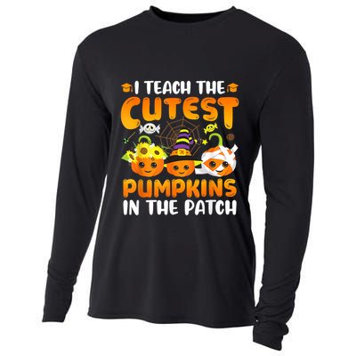 I Teach The Cutest Pumpkins In The Patch Halloween Spooky Cooling Performance Long Sleeve Crew