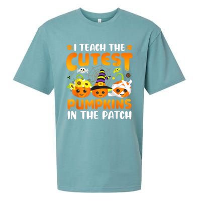 I Teach The Cutest Pumpkins In The Patch Halloween Spooky Sueded Cloud Jersey T-Shirt