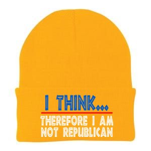 I Think Therefore I Am Not Republican Politics Quote Saying Knit Cap Winter Beanie