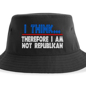 I Think Therefore I Am Not Republican Politics Quote Saying Sustainable Bucket Hat