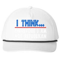 I Think Therefore I Am Not Republican Politics Quote Saying Snapback Five-Panel Rope Hat