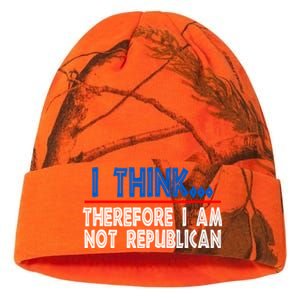 I Think Therefore I Am Not Republican Politics Quote Saying Kati Licensed 12" Camo Beanie