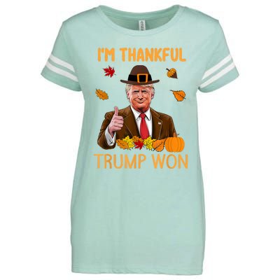 IM Thankful Trump Won Thanksgiving Turkey Fall Enza Ladies Jersey Football T-Shirt