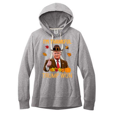 IM Thankful Trump Won Thanksgiving Turkey Fall Women's Fleece Hoodie