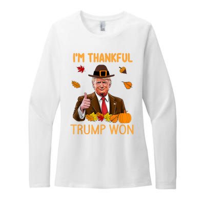 IM Thankful Trump Won Thanksgiving Turkey Fall Womens CVC Long Sleeve Shirt