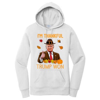 IM Thankful Trump Won Thanksgiving Turkey Fall Women's Pullover Hoodie