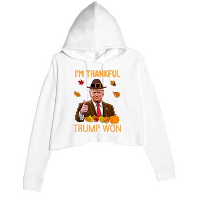 IM Thankful Trump Won Thanksgiving Turkey Fall Crop Fleece Hoodie