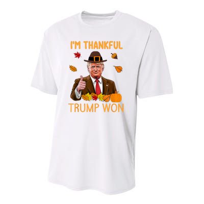 IM Thankful Trump Won Thanksgiving Turkey Fall Youth Performance Sprint T-Shirt