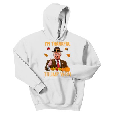 IM Thankful Trump Won Thanksgiving Turkey Fall Kids Hoodie