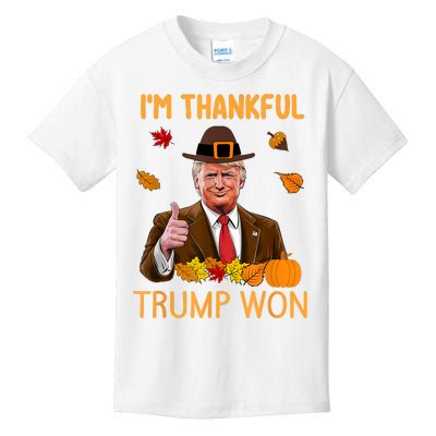 IM Thankful Trump Won Thanksgiving Turkey Fall Kids T-Shirt