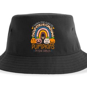 I Teach The Cutest Pumpkins In The Patch Teacher Halloween Sustainable Bucket Hat