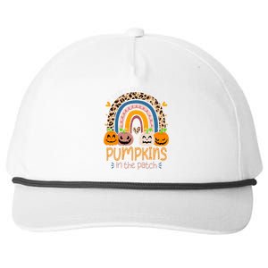 I Teach The Cutest Pumpkins In The Patch Teacher Halloween Snapback Five-Panel Rope Hat