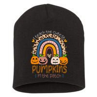 I Teach The Cutest Pumpkins In The Patch Teacher Halloween Short Acrylic Beanie