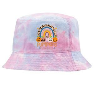 I Teach The Cutest Pumpkins In The Patch Teacher Halloween Tie-Dyed Bucket Hat