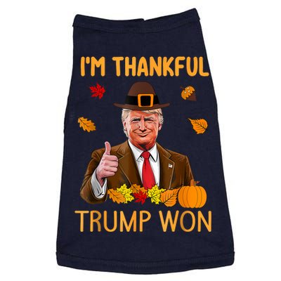 Im Thankful Trump Won Thanksgiving Turkey Fall Doggie Tank