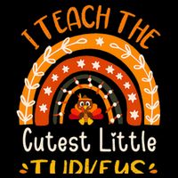 I Teach The Cutest Little Turkeys Thanksgiving Teacher 7-Panel Snapback Hat