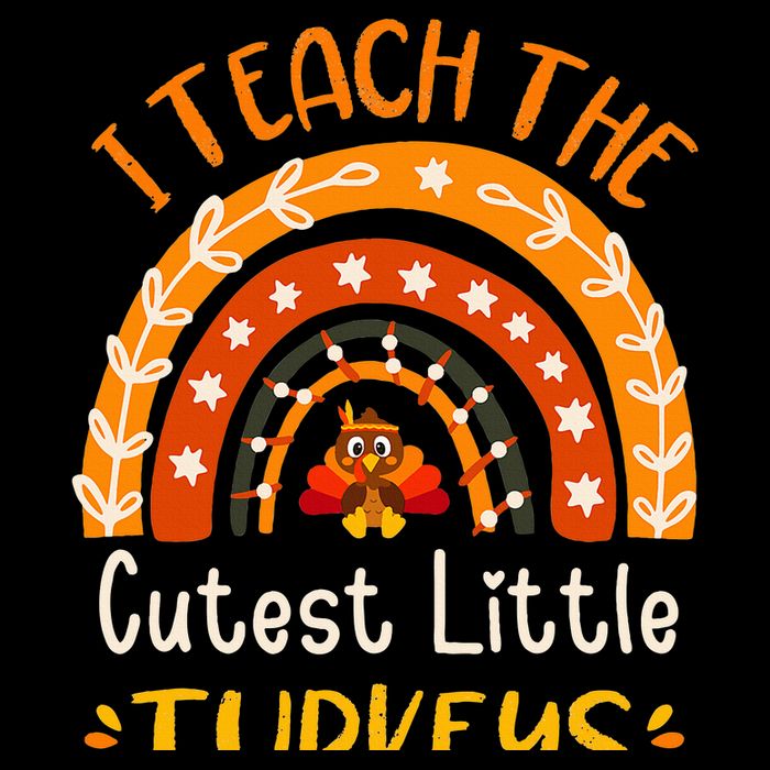 I Teach The Cutest Little Turkeys Thanksgiving Teacher 7-Panel Snapback Hat