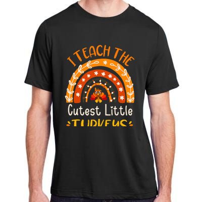 I Teach The Cutest Little Turkeys Thanksgiving Teacher Adult ChromaSoft Performance T-Shirt