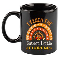 I Teach The Cutest Little Turkeys Thanksgiving Teacher 11oz C Handle Ceramic Mug
