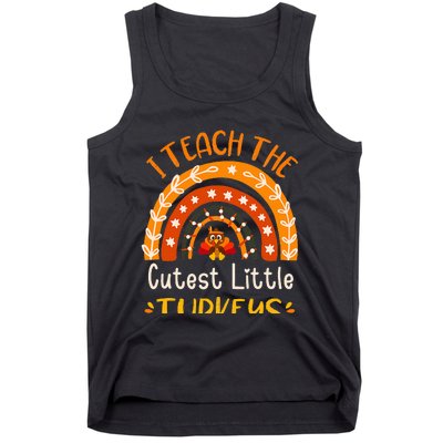 I Teach The Cutest Little Turkeys Thanksgiving Teacher Tank Top