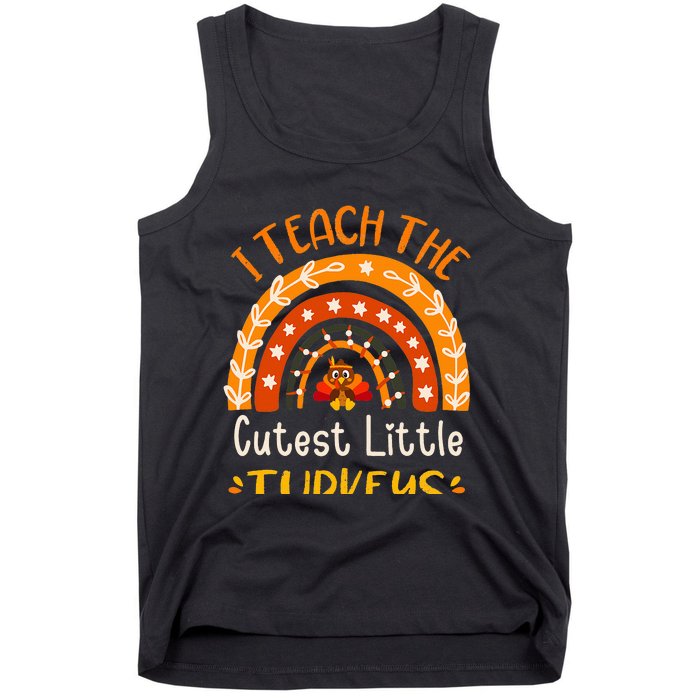 I Teach The Cutest Little Turkeys Thanksgiving Teacher Tank Top