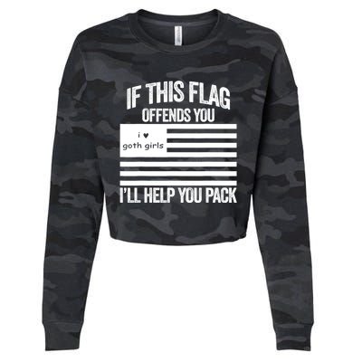 If This USA Goth Girls Flag Offends You, I'll Help You Pack Cropped Pullover Crew