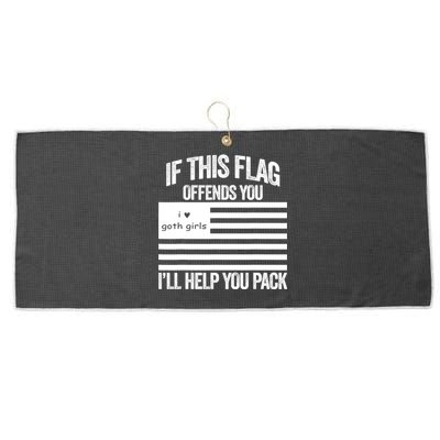 If This USA Goth Girls Flag Offends You, I'll Help You Pack Large Microfiber Waffle Golf Towel