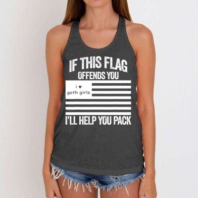 If This USA Goth Girls Flag Offends You, I'll Help You Pack Women's Knotted Racerback Tank