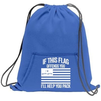 If This USA Goth Girls Flag Offends You, I'll Help You Pack Sweatshirt Cinch Pack Bag