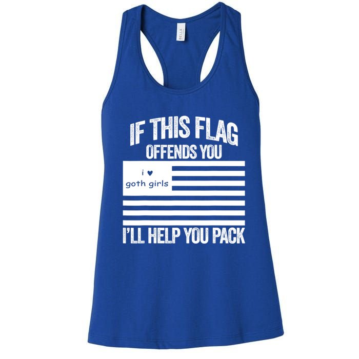 If This USA Goth Girls Flag Offends You, I'll Help You Pack Women's Racerback Tank