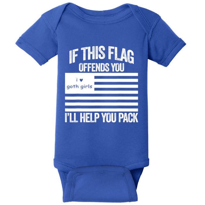 If This USA Goth Girls Flag Offends You, I'll Help You Pack Baby Bodysuit