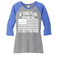 If This USA Goth Girls Flag Offends You, I'll Help You Pack Women's Tri-Blend 3/4-Sleeve Raglan Shirt