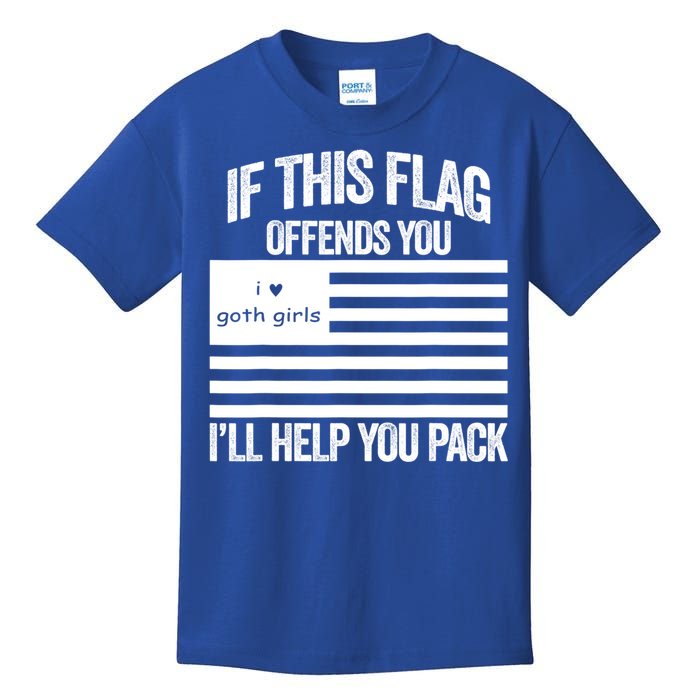 If This USA Goth Girls Flag Offends You, I'll Help You Pack Kids T-Shirt