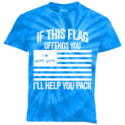 If This USA Goth Girls Flag Offends You, I'll Help You Pack Kids Tie-Dye T-Shirt