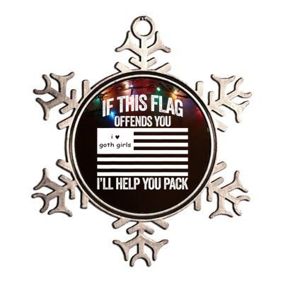 If This USA Goth Girls Flag Offends You, I'll Help You Pack Metallic Star Ornament