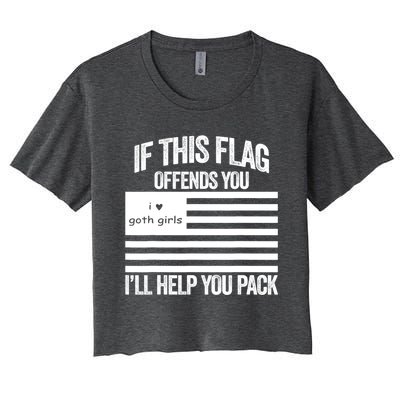 If This USA Goth Girls Flag Offends You, I'll Help You Pack Women's Crop Top Tee