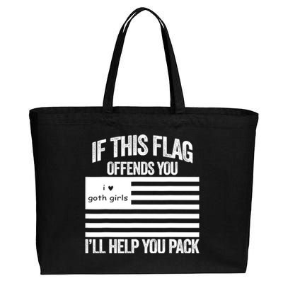 If This USA Goth Girls Flag Offends You, I'll Help You Pack Cotton Canvas Jumbo Tote