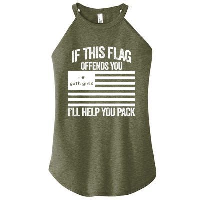 If This USA Goth Girls Flag Offends You, I'll Help You Pack Women's Perfect Tri Rocker Tank