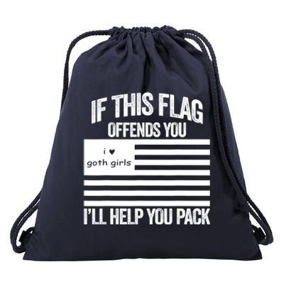 If This USA Goth Girls Flag Offends You, I'll Help You Pack Drawstring Bag